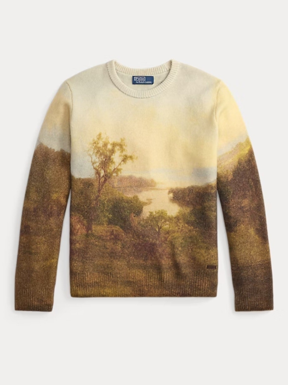 NWT Polo Ralph Lauren Hudson River Scene Sweater Wool Cashmere Mens Medium $648